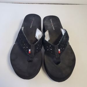 Tommy Hilfiger Platform Y2k Black Thick Womans Sandals 7